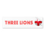 England - Three Lions Football Bumper Sticker