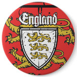 England Three Lions Wooden Shield Pins