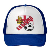 ENGLAND w/CROWN & LION World Soccer Fan Tshirts Hats