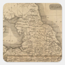 England, Wales 5 Square Stickers