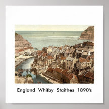 England  Whitby  Staithes  1890's Poster