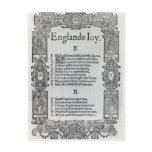England's Joy by Richard Vennar, c.1602 Postcards