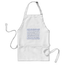 English Alphabet Diagram in Cursive Handwriting Apron