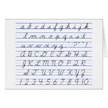 English Alphabet Diagram in Cursive Handwriting Greeting Card