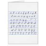English Alphabet Diagram in Cursive Handwriting Greeting Cards