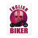 English Biker Skull Chop Post Card