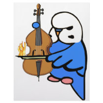 English Budgie Plays Bass Cello Letterhead Template