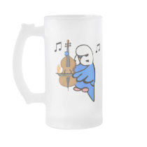 English Budgie Plays Bass Cello Coffee Mugs