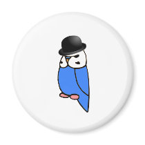 English Budgie with Hat