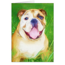 English Bulldog Art greeting card