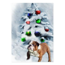 English Bulldog Christmas Gifts Business Card Template