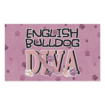 English Bulldog DIVA Rectangular Sticker