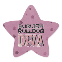 English Bulldog DIVA Star Stickers