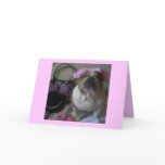 English Bulldog in Pink Birthday card