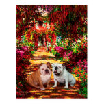 English Bulldog Pair - The Path Post Card