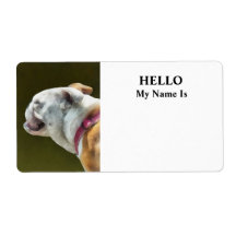 English Bulldog Profile Labels