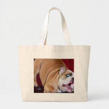 English bulldog puppy canvas bags