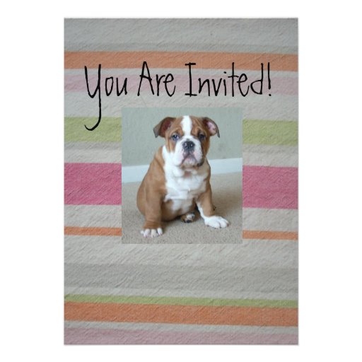 English Bulldog Puppy Invitations