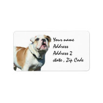 English bulldog shipping labels