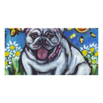English Bulldog sun smile Photo Cards