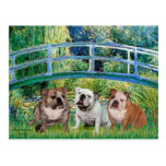 English Bulldog Trio - Bridge Post Cards