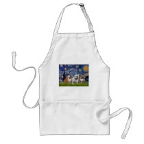 English Bulldog Trio - Starry Night Aprons