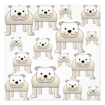 English Bulldogs, White. Dogs Pattern. Personalized Invites