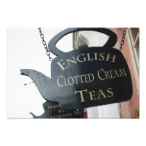 English Clotted Cream Tea sign Photo Print