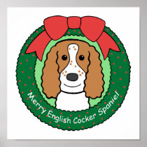 English Cocker Spaniel Christmas Posters