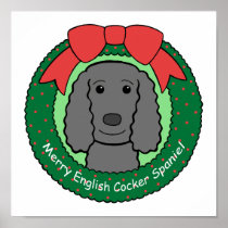 English Cocker Spaniel Christmas Print
