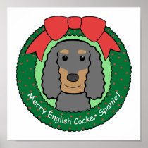English Cocker Spaniel Christmas Posters