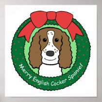 English Cocker Spaniel Christmas Print