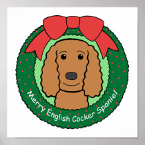 English Cocker Spaniel Christmas Print