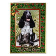 English Cocker Spaniel Dog Blank Christmas Card