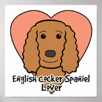 English Cocker Spaniel Lover Print