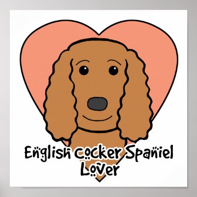 English Cocker Spaniel Lover Print by dogcartoons