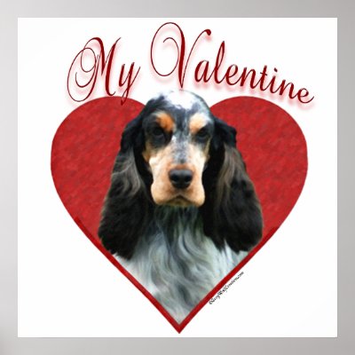 English Cocker Spaniel My Valentine Poster by GreyWolfCreation
