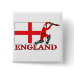 English Cricket Player Pinback Button