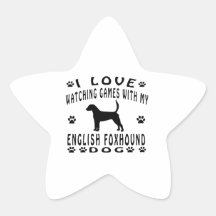 English Foxhound designs Star Stickers