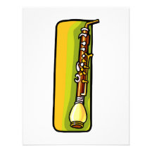 English Horn, Brown with yellow green back graphic Personalized Invitation