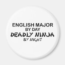 English Major Deadly Ninja Refrigerator Magnets