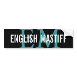 English Mastiff Breed Monogram Design bumper stickers