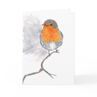 English Robin Greeting Card by Thimblesparrow