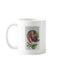 English Robins and Holly Vintage Christmas Coffee Mug