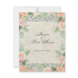 English Rose, Peach & Silver Wedding Invitation