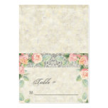 English Rose, Peach & Silver Wedding Invitation Business Card