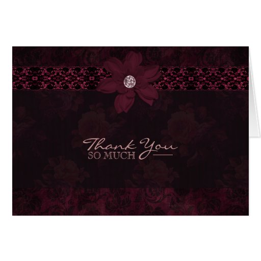 English Rose - Purple & Lace - Thank You Card