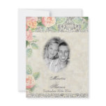 English Rose & Silver Photo Wedding Invitation