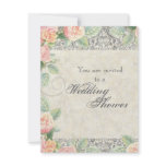 English Rose & Silver Wedding or Bridal Shower Personalized Invites