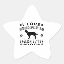 English Setter designs Star Sticker